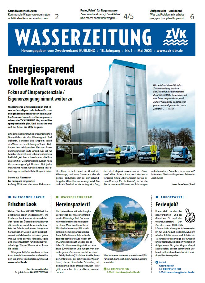 Cover Wasserzeitung 18. Jahrgang 01/2023