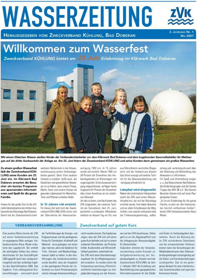 Cover Wasserzeitung 2. Jahrgang 1/2007