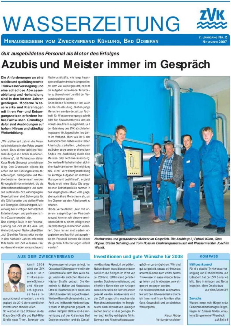 Cover Wasserzeitung 2. Jahrgang 2/2007