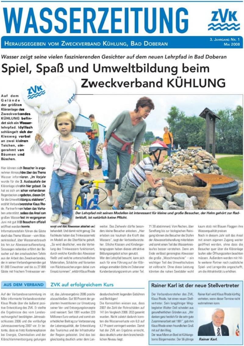Cover Wasserzeitung 3. Jahrgang 1/2008