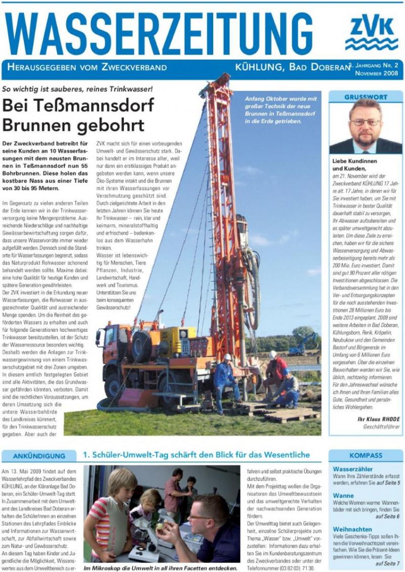 Cover Wasserzeitung 3. Jahrgang 2/2008